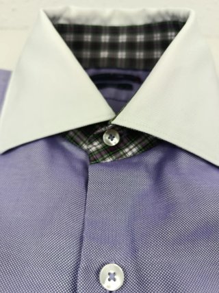 Camisa Tommy Hilfiger Lila cuello blanco vintage L