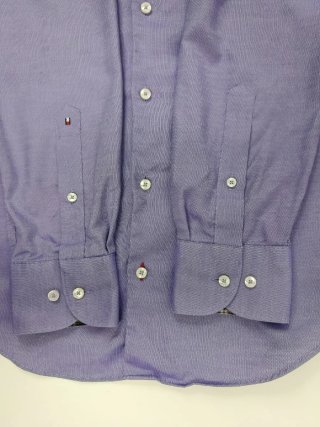 Camisa Tommy Hilfiger Lila cuello blanco vintage L