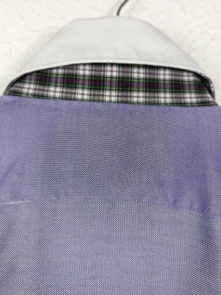 Camisa Tommy Hilfiger Lila cuello blanco vintage L