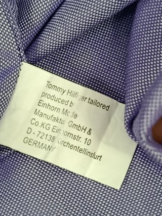 Camisa Tommy Hilfiger Lila cuello blanco vintage L