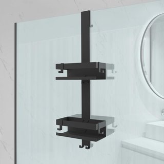 Estante ducha colgante acero inox negro sin taladr