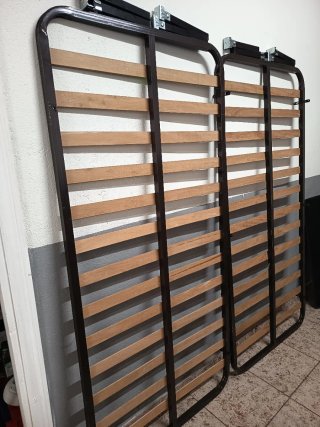 2 Somieres + colchones 90x190 con patas con refuer