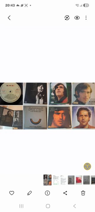 8 Vinilos LPs y 7 carátulas de Juan Manuel Serrat.