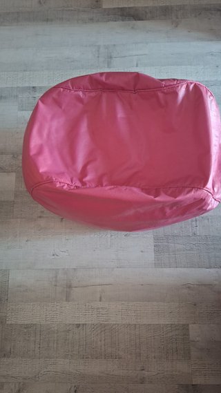 Puff redondo piel sintética rosa