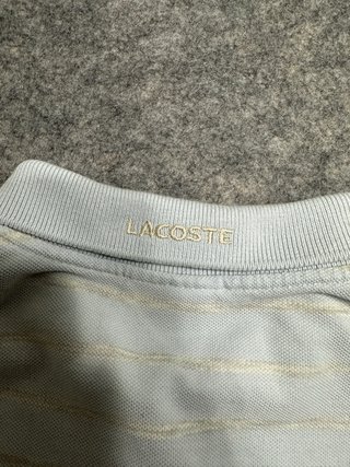 Polo Lacoste Vintage Azul Claro Blanco M Classic