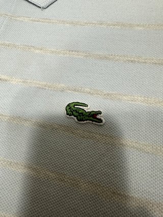 Polo Lacoste Vintage Azul Claro Blanco M Classic