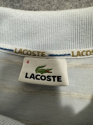 Polo Lacoste Vintage Azul Claro Blanco M Classic