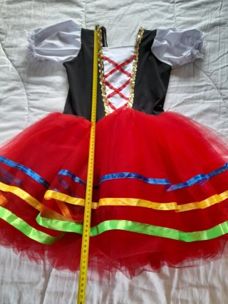Vestido Ballet Tutú Rojo Multicolor 8-10 años