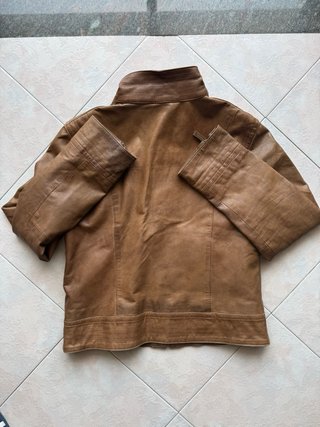 Giacca in vera pelle donna marrone