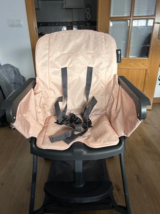 Trona de bebé plegable rosa