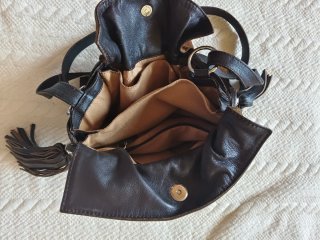 Bolso Loewe Piel Ante Marrón y Negro
