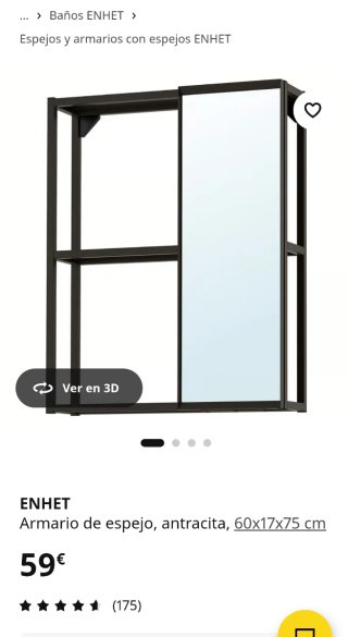 Estantería IKEA ENHET metálica negra con espejo