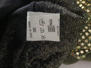 Maglia nera manica lunga paillettes oro tg 48/50