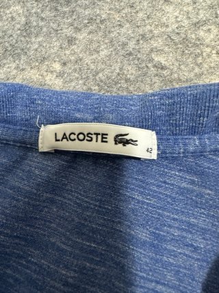 Polo Lacoste Azul Jaspeado Classic Fit XL Mujer