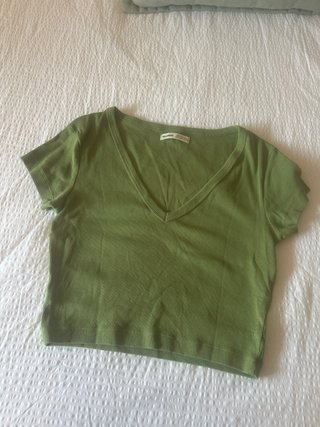 Camiseta verde Pull&Bear talla XS