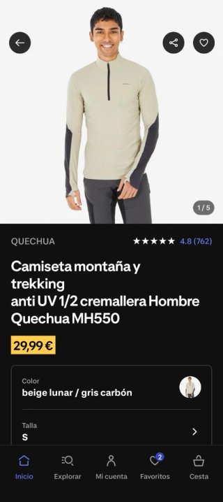 Camiseta protección solar manga larga