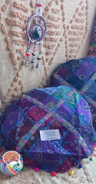 Zafú redondo patchwork nuevo con etiqueta