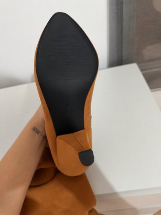 Botas altas marrones de ante