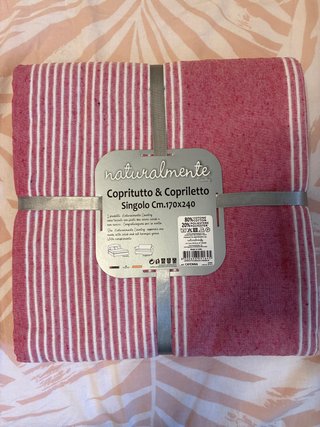 Copritutto & Copriletto Singolo Rosa/Bianco