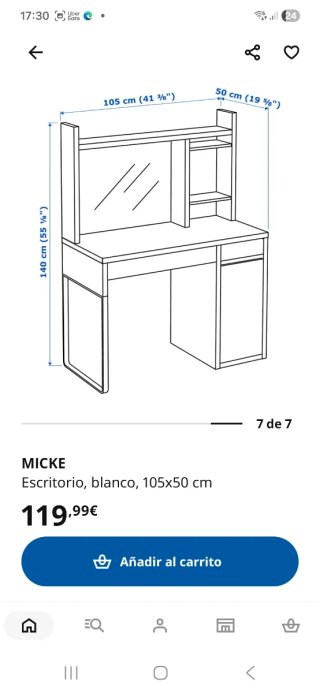 Escritorio Ikea MICKE Blanco