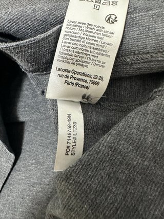 Polo Lacoste Gris Classic Fit M Hombre