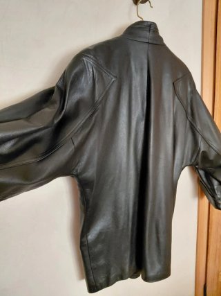 Chaquetón de cuero mujer marrón