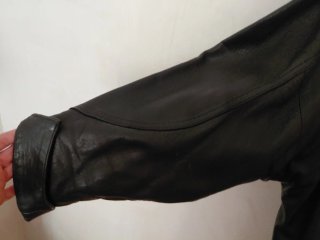 Chaquetón de cuero mujer marrón