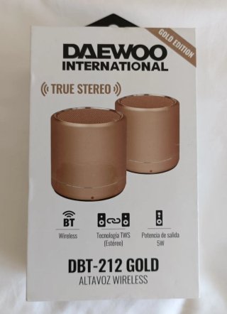 Mini Altavoces Portátiles Daewoo Dorados funcionan