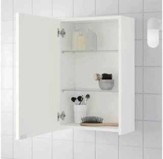Armario para lavabo con estantes de cristal