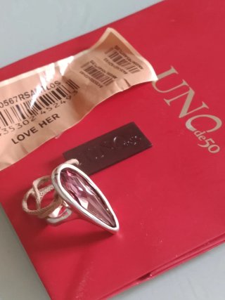 Anillo Uno de 50 Rosa y Plata