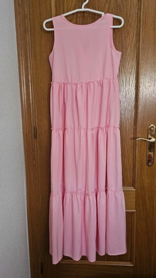 Vestido largo rosa mujer S/M – como nuevo