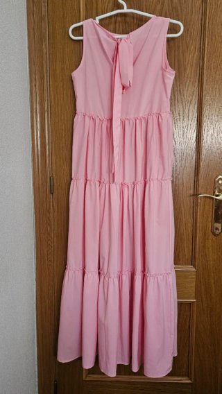 Vestido largo rosa mujer S/M – como nuevo