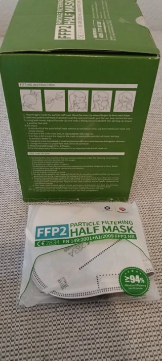 40 Mascarillas FFP2 Blancas Individuales