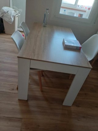 extensible madera y blanco