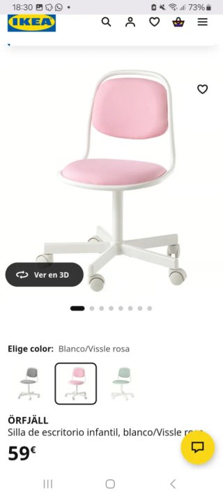 Silla infantil rosa Ikea