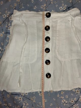 Gonna bianca in lino con bottoni taglia 40