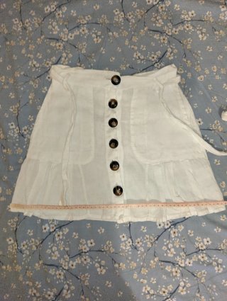 Gonna bianca in lino con bottoni taglia 40