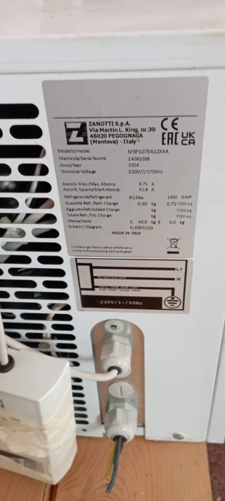 Zanotti Uniblock Condensadora Cámara Frigorífica