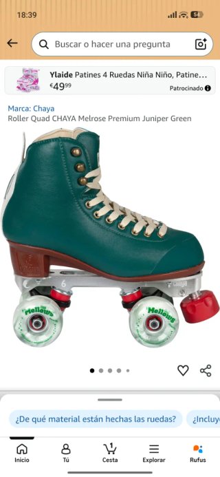 Patines quad chaya 37 verde retro