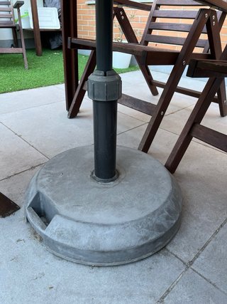 Sombrilla parasol hexagonal de acero con base