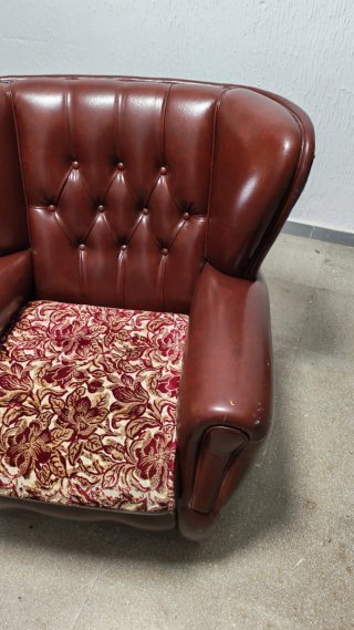 Sillón orejero vintage marrón
