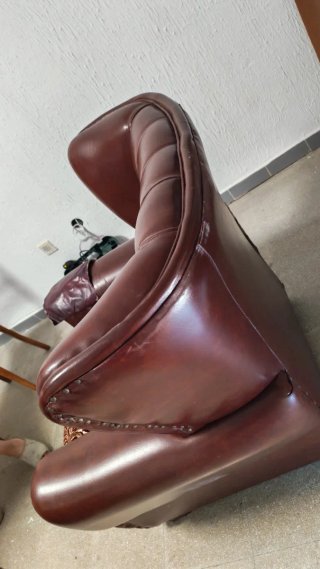 Sillón orejero vintage marrón