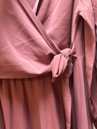 Vestido largo rosa talla única