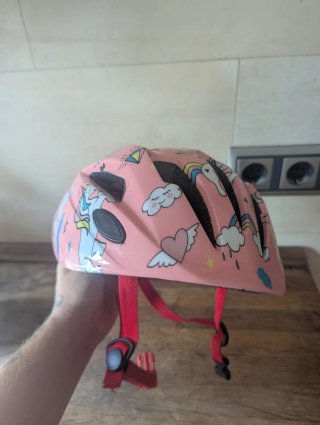 Casco Bicicleta Infantil Unicornios Rosa