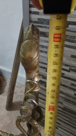 Balanza de pie antigua de bronce 60 cm altura