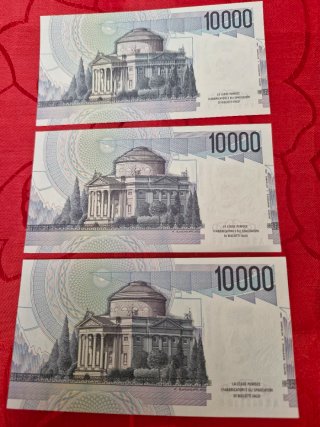 3 Banconote 10000 Lire Volta FDS