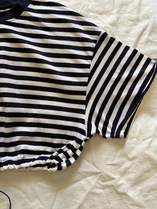 Conjunto Falda y Camiseta Rayas Azul Marino