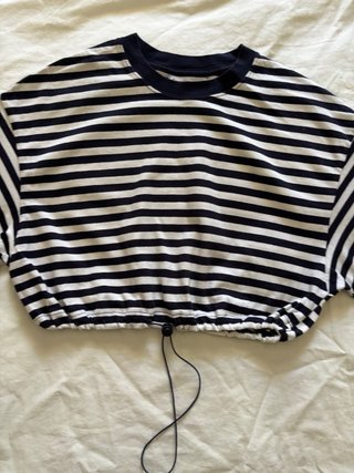 Conjunto Falda y Camiseta Rayas Azul Marino