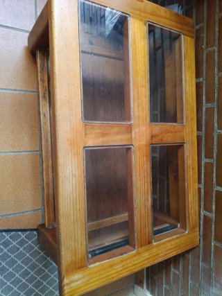 Mesa baja de madera y cristal extensible