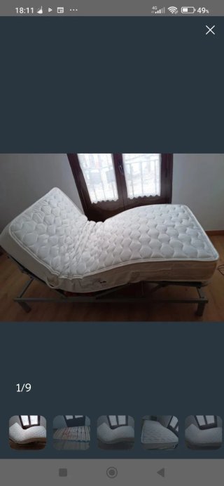 Cama articulada eléctrica con colchón